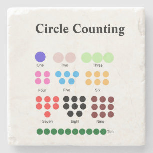 Dessous-de-verre En Pierre Diagramme de comptage de cercles enfants enseignan