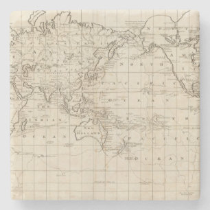 Dessous-de-verre En Pierre Diagramme du monde
