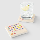 Dessous-de-verre En Pierre Diagramme nautique de drapeau (Côté)