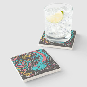 Dessous-de-verre En Pierre Dieu aztèque Xolotl combattant l'art tribal de la 