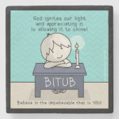 Dessous-de-verre En Pierre Dieu fait éclater notre lumière (Devant)