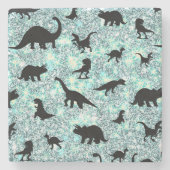 Dessous-de-verre En Pierre dinosaure T-rex de l'ombre sur galaxie en pente (Devant)