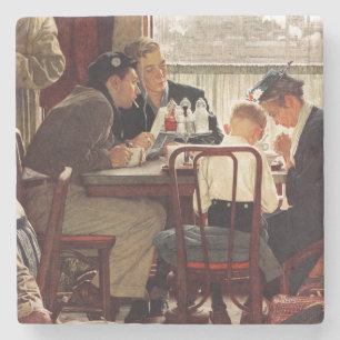 Dessous-de-verre En Pierre Dire la grâce par Norman Rockwell
