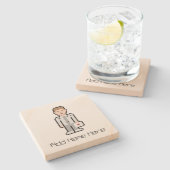 Dessous-de-verre En Pierre Docteur fait sur commande du nom 8Bit (Côté)