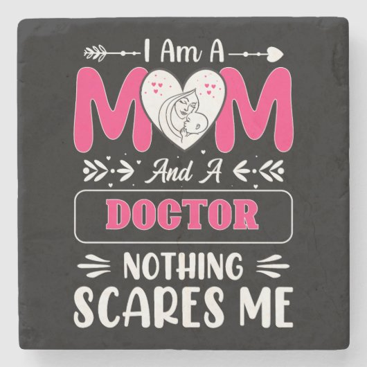 Dessous-de-verre En Pierre Docteur Maman, Drôle Docteur Maman (Devant)