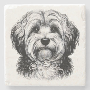 Dessous-de-verre En Pierre Dog Drawing