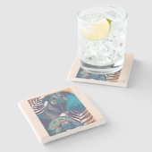 Dessous-de-verre En Pierre dog tortoise coaster (Côté)