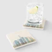 Dessous-de-verre En Pierre Doha, horizon de ville du Qatar | (Côté)