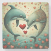 Dessous-de-verre En Pierre Dolphin Love 2 (Devant)