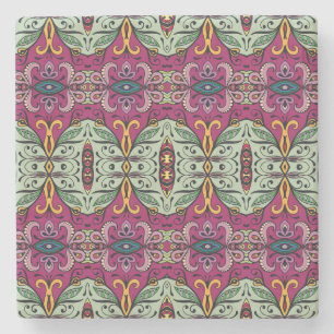 Dessous-de-verre En Pierre Doodle ethnique tribal géométrique floral