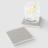 Dessous-de-verre En Pierre Double blanc de Grey stripes (Côté)