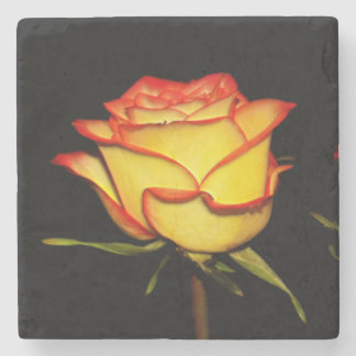 Dessous-de-verre En Pierre Double Red and Yellow Rose Bloom