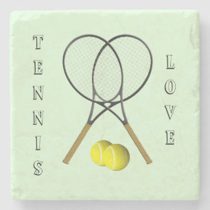 Dessous-de-verre En Pierre Double Tennis Sport Thème Personnel