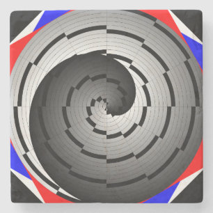 Dessous-de-verre En Pierre Double Yin Yang Spiral par Kenneth Yoncich