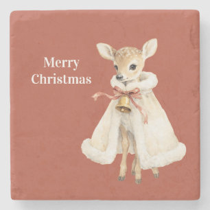 Dessous-de-verre En Pierre Douce Cloche de Noël à Manteau de Cerf