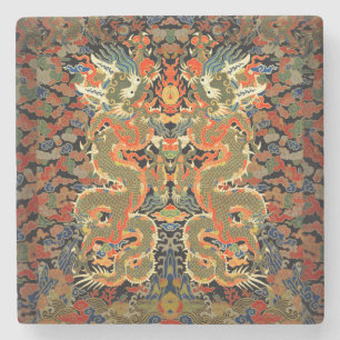 Dessous-de-verre En Pierre Dragon asiatique chinois Art coloré