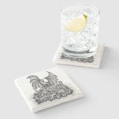 Dessous-de-verre En Pierre Dragon avec Zombie (Côté)