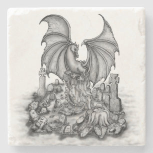 Dessous-de-verre En Pierre Dragon avec Zombie
