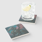 Dessous-de-verre En Pierre Dragon d'acier (Côté)