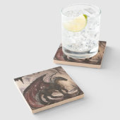 Dessous-de-verre En Pierre Dragon Dans La Grotte (Côté)