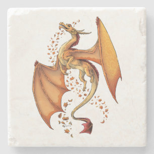 Dessous-de-verre En Pierre Dragon d'Orange, Imaginaire naturel d'automne