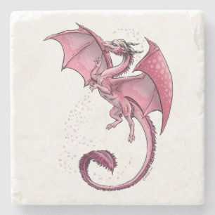Dessous-de-verre En Pierre Dragon rose du Imaginaire naturel de printemps