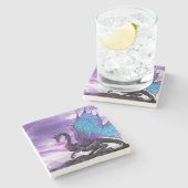 Dessous-de-verre En Pierre Dragon violet (Côté)