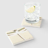 Dessous-de-verre En Pierre Dragonfly miniature sur Arrière - plan blanc (Côté)