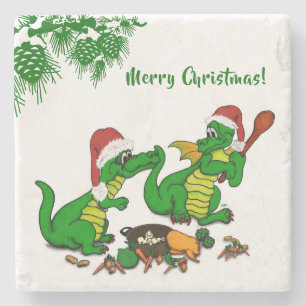 Dessous-de-verre En Pierre Dragons - Joyeux Noël ! - aujourd'hui je vais cuis