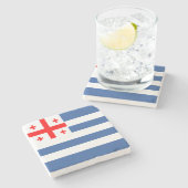 Dessous-de-verre En Pierre Drapeau Adjara Patriotique (Côté)