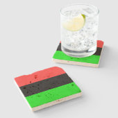 Dessous-de-verre En Pierre Drapeau afro-américain (Côté)