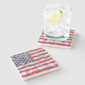 Dessous-de-verre En Pierre Drapeau américain (Côté)