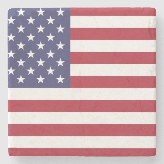 Dessous-de-verre En Pierre Drapeau américain rouge blanc et bleu (Devant)