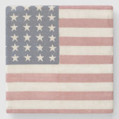 Dessous-de-verre En Pierre Drapeau américain rustique Americana (Devant)