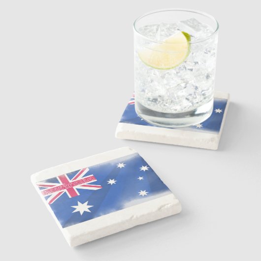 Dessous-de-verre En Pierre Drapeau australien (Côté)
