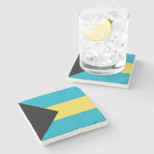 Dessous-de-verre En Pierre Drapeau bahaméen (Côté)