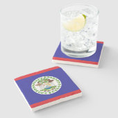 Dessous-de-verre En Pierre Drapeau bélizien (Côté)