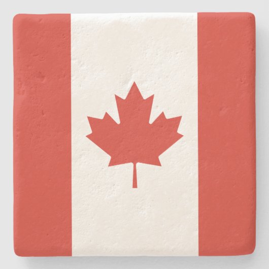Dessous-de-verre En Pierre Drapeau canadien (Feuille d'érable) (Canada) (Devant)