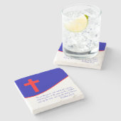 Dessous-de-verre En Pierre Drapeau Chrétien Inspiré (Côté)