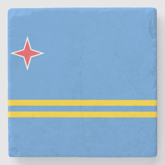 Dessous-de-verre En Pierre Drapeau d'Aruba (Devant)