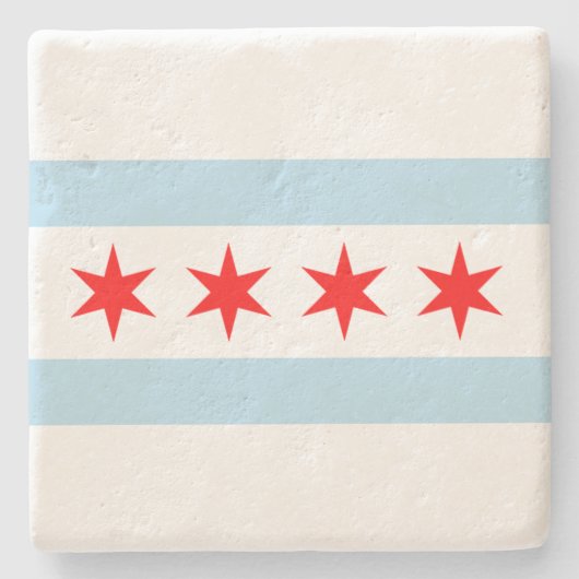 Dessous-de-verre En Pierre Drapeau de Chicago (Devant)