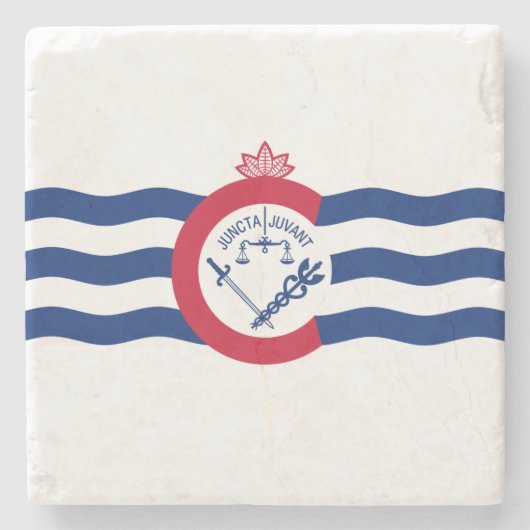 Dessous-de-verre En Pierre Drapeau de Cincinnati (Ohio) (Devant)