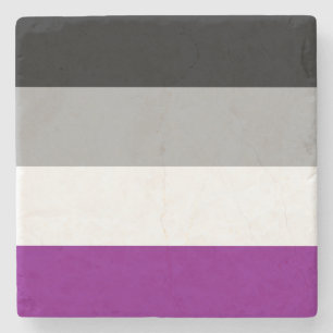 Dessous-de-verre En Pierre Drapeau de fierté asexué LGBTQ