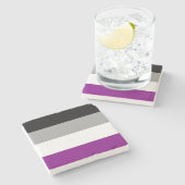 Dessous-de-verre En Pierre Drapeau de fierté sexuelle LGBTQ (Côté)