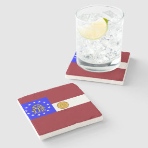 Dessous-de-verre En Pierre Drapeau de Géorgie