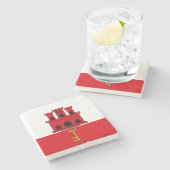 Dessous-de-verre En Pierre Drapeau de Gibraltar (Côté)