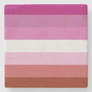 Dessous-de-verre En Pierre Drapeau de la fierté lesbienne rose
