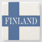 Dessous-de-verre En Pierre Drapeau de la Finlande Croix Bleue Suomi (Devant)
