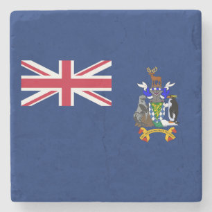 Dessous-de-verre En Pierre Drapeau de la Géorgie du Sud et des îles Sandwich 