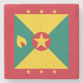 Dessous-de-verre En Pierre Drapeau de la Grenade (Devant)